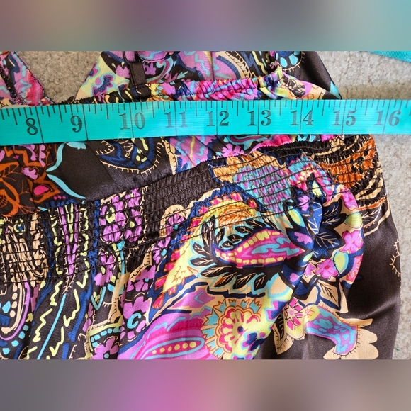 Hinge 100% Silk Vibrant Floral Maxi Dress. Size Small - Picture 10 of 11